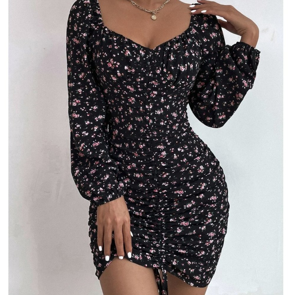 Lantern Sleeve Floral Ditsy Dress SIZE 6